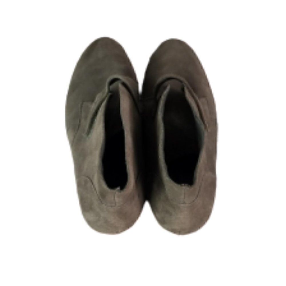 White Mountain Gray Suede Wedge Ankle Boots - Picture 3 of 11